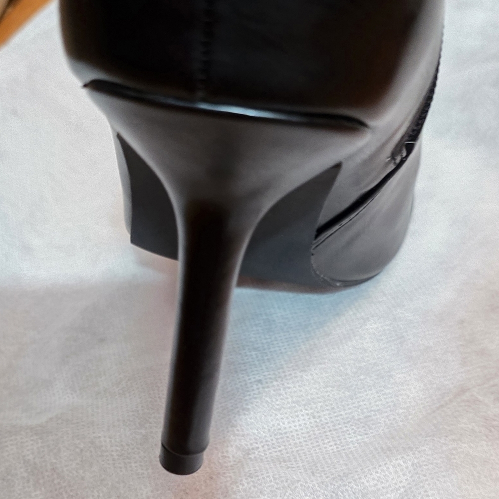Coutgo Black Leather Sezy Heeled Boots Sz 7 New - Picture 4 of 6